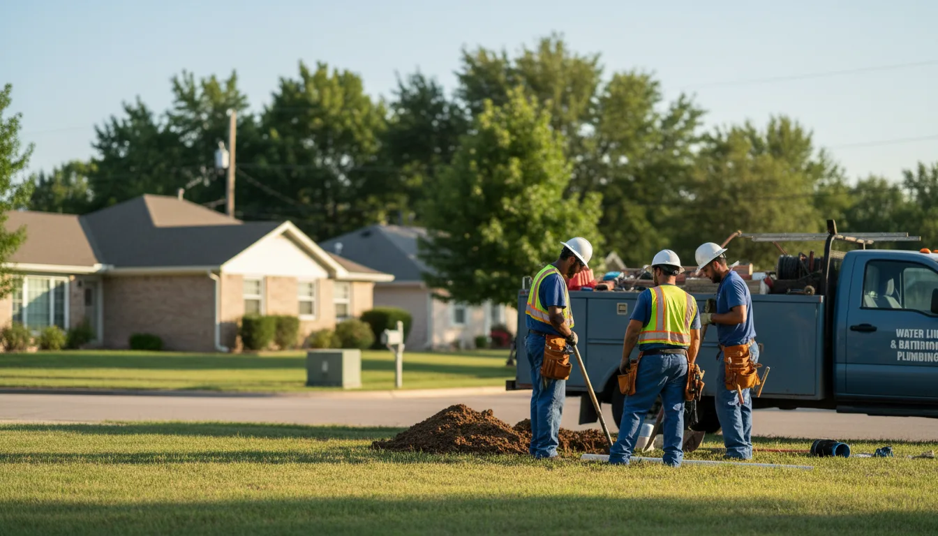 Residential water line and bathroom plumbing service in Three Bridges, NJ